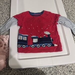 Baby Boden Train Layered-Look Long Sleeve Kids Top